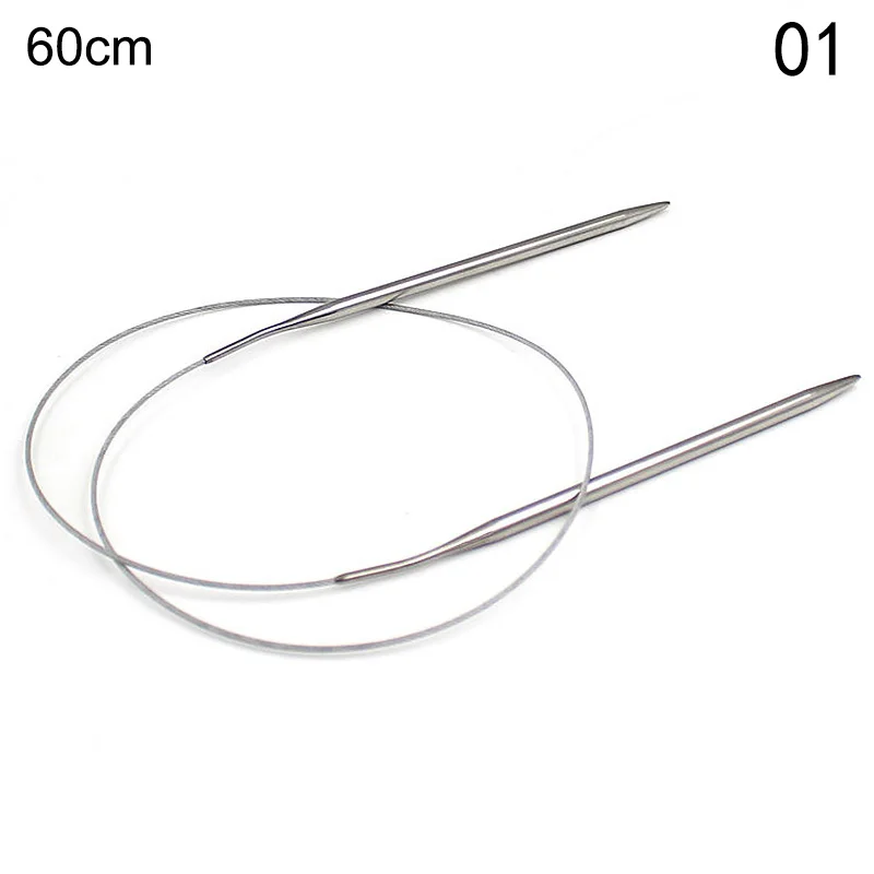 Description Picture 3 of item43/60/120cm Stainless Steel Circular Knitting Needles Ring Needle Cable Ring Weaving Needles For DIY Knitted Sweaters Hats Socks