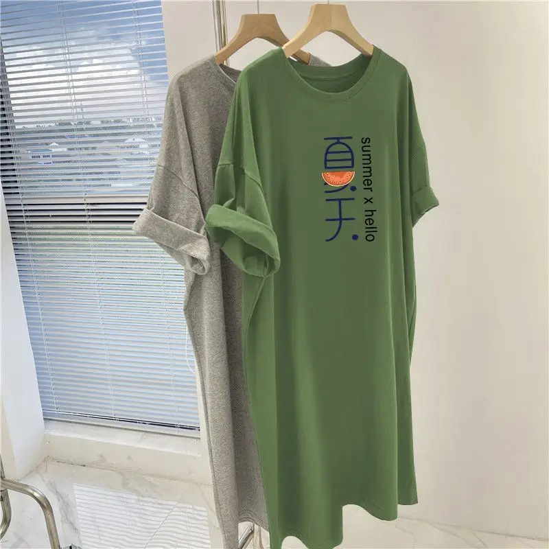 

Summer New Street Casual Print Loose T Shirts O-neck Solid Short Sleeve Simplicity Youth Tops Tees Fashion Vintage Women Clothes