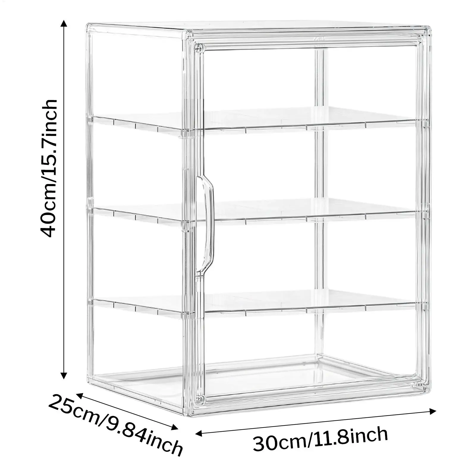 Clear Bakery Food Display Case 4-Tier Dessert Display Case Bread Box Acrylic Storage Organizer Holder for Pastry Dough Muffin