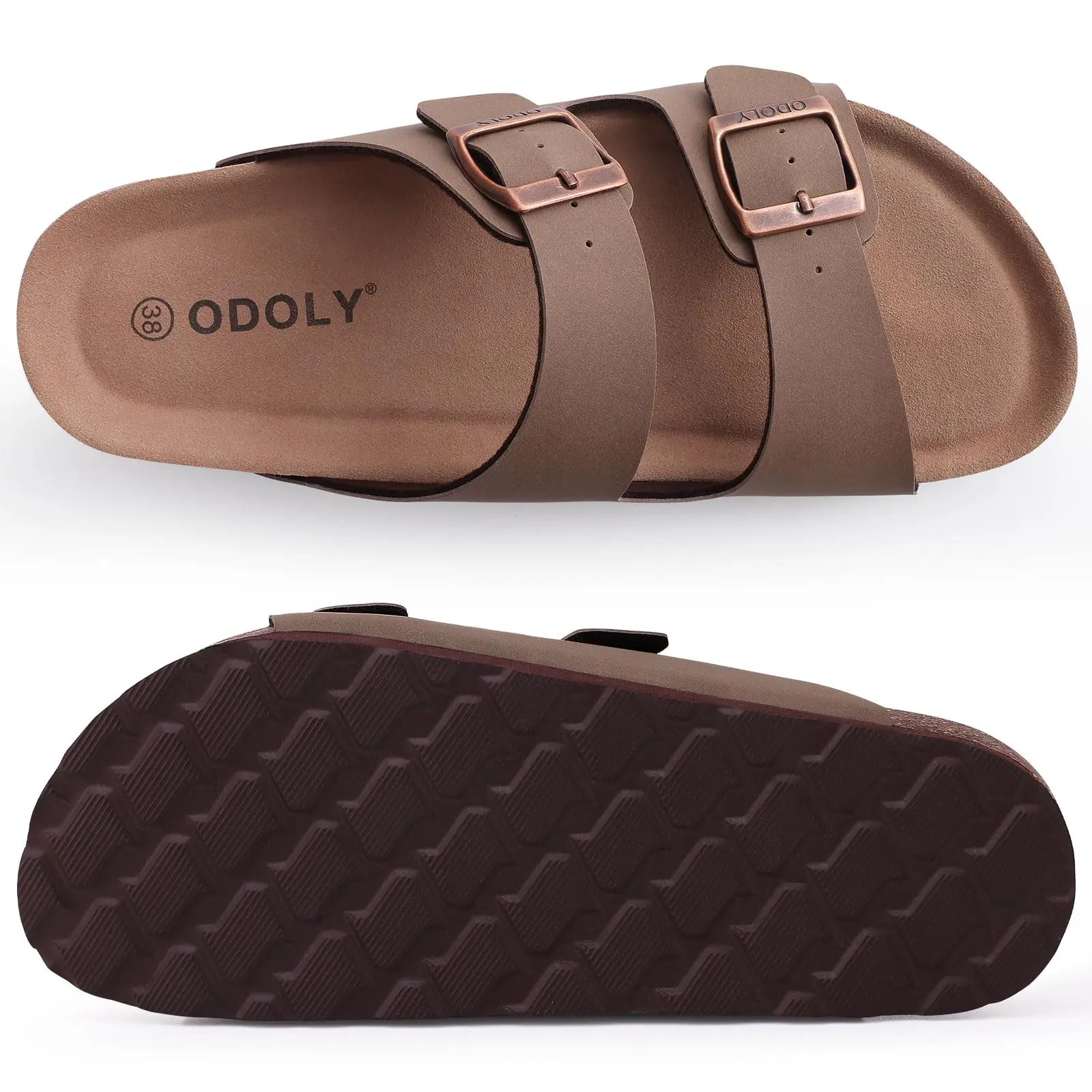 Comwarm Classic Cork Slippers For Women New Fashion Suede Flats Sandals Summer Couple Beach Slides Shoes With Adjustable Buckle 2