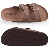 Comwarm Classic Cork Slippers For Women New Fashion Suede Flats Sandals Summer Couple Beach Slides Shoes With Adjustable Buckle 2