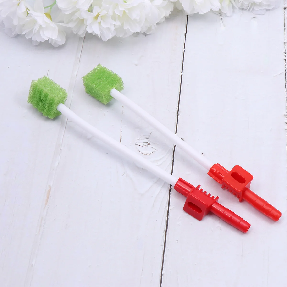 10 Pcs Teeth Sponge Swabs Baby Cotton Oral Sponges Stick Cleaning Tooth