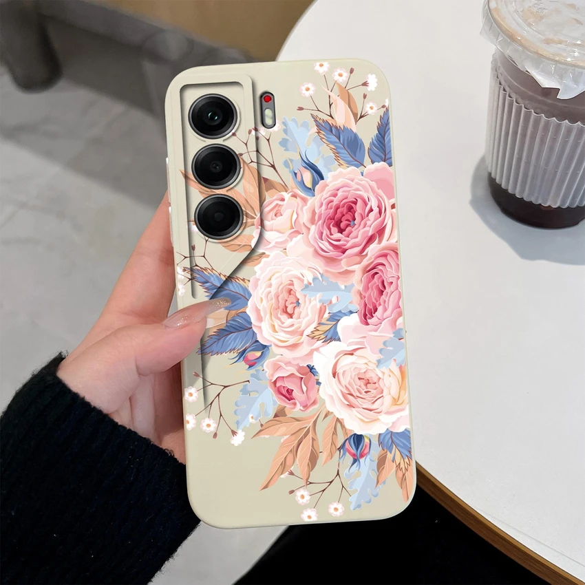 Premier Luxury Floral Patterns Liquid Silicone Scratch Resistant Phone Case