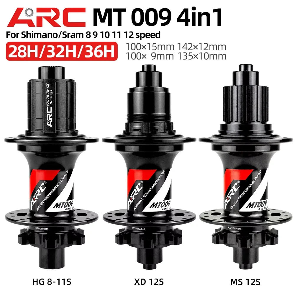 Mountain Bicycle Hubs ARC MT009 28 32 36 Holes 6 Pawls HG MS XD 8 9 10 11 12 Speed Freehub Sealed Bearing Front Rear