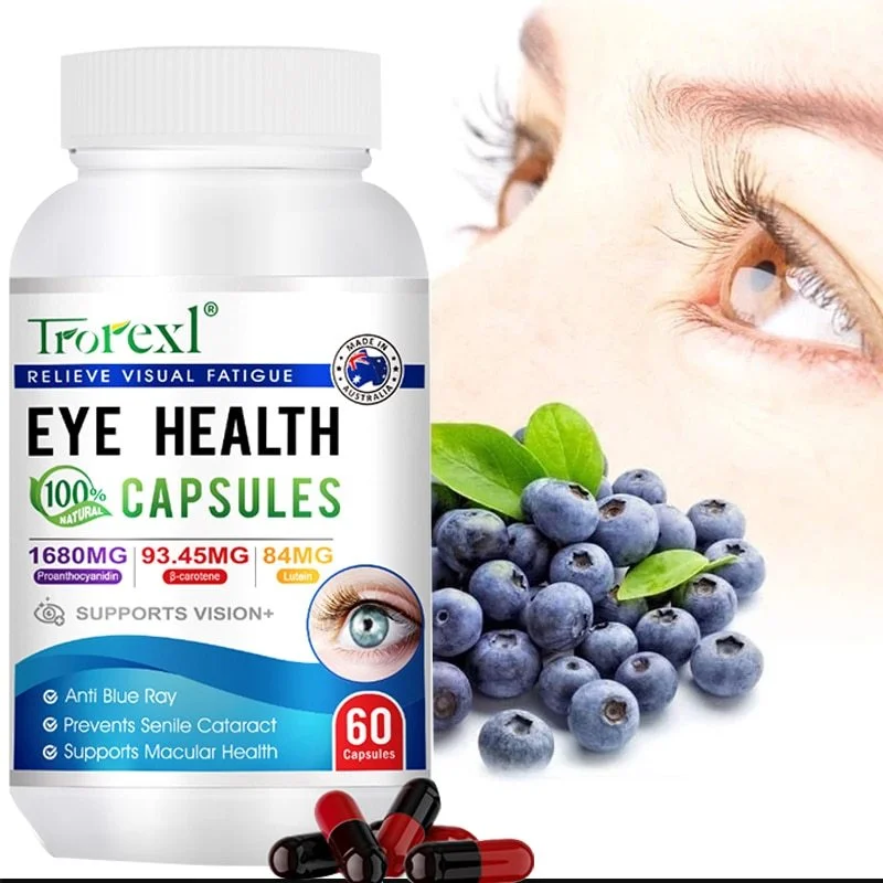 Health Supplement Eye Vitamins High Potency Lutein Capsules-Relieve Eye Fatigue Dry Eye and Vision Health Prevent Blue Light Prevent Myopia