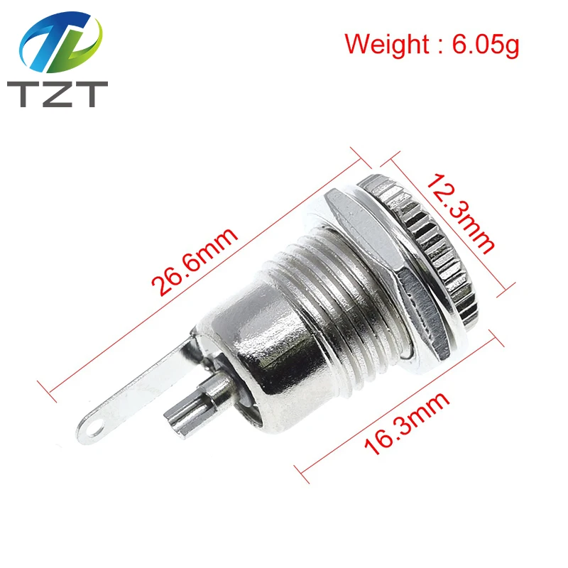 1/5PCS DC099 5,5mm x 2,1mm DC Power Jack Buchse Weibliche Panel Mount Stecker Metall DC-099 Offene Loch 11MM 5,5*2,1 5,5*2,5 – Detail 8