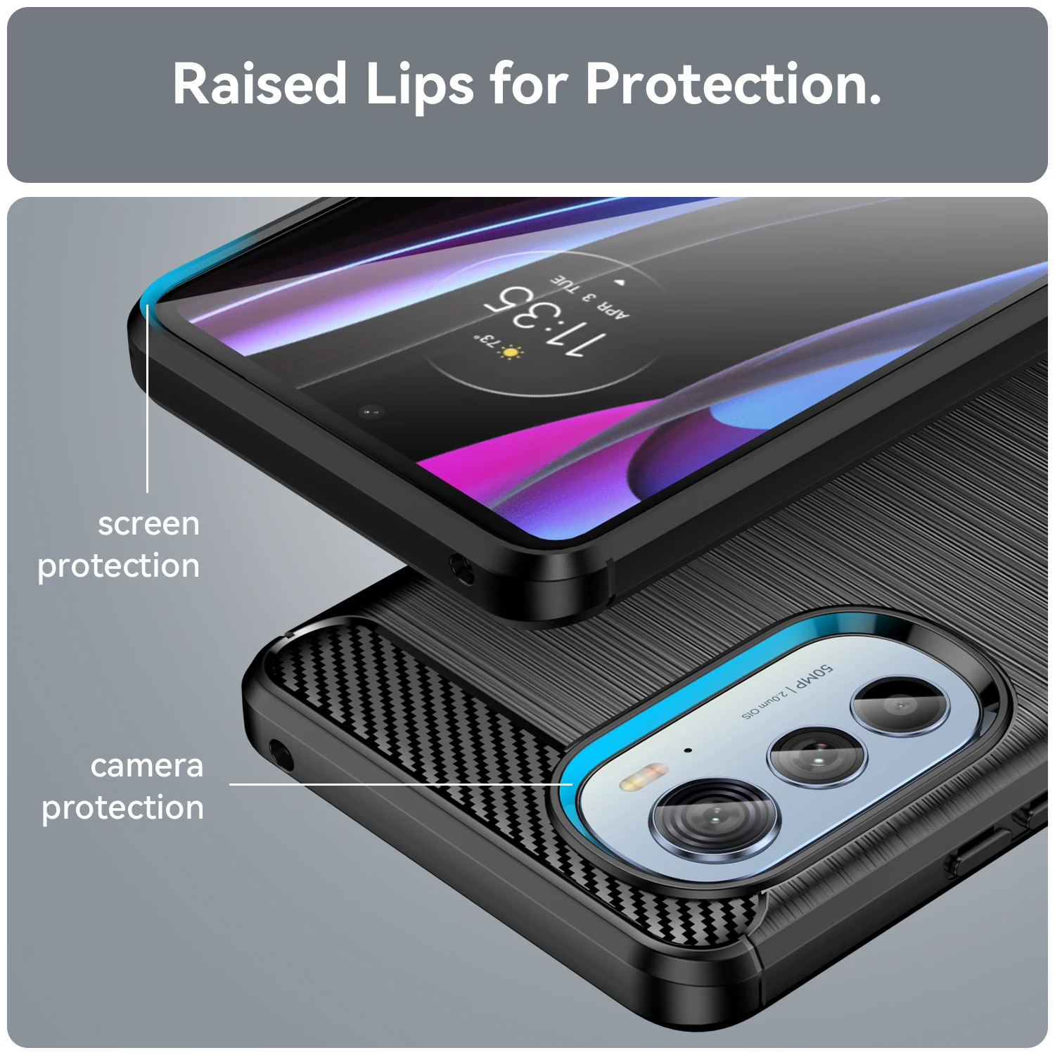Sleek Matte Carbon Fiber Soft Silicone Phone Case