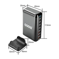 600W USB-C Charger, 100W USB-C Power Brick, Suitable for Charging Multiple Phones GaN III 8-Port Fast Charging Hub; PD 3.1 140W Laptop Charger Adapter Compatible with MacBook Pro/Air, Dell, Steam Deck, iPhone 16/15/11, and Galaxy S 6
