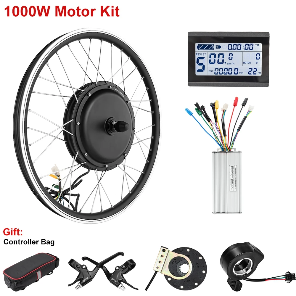 電動自転車用変換キット,リアおよびフロントモーター,36v,48v,1000w