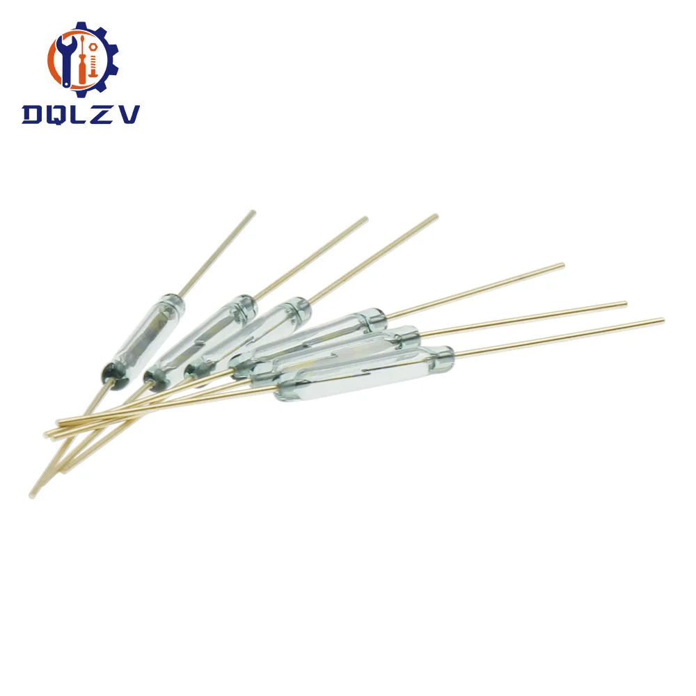 Magnetic Control Reed Switch - Green Glass Normally Open Contact, 2x14mm