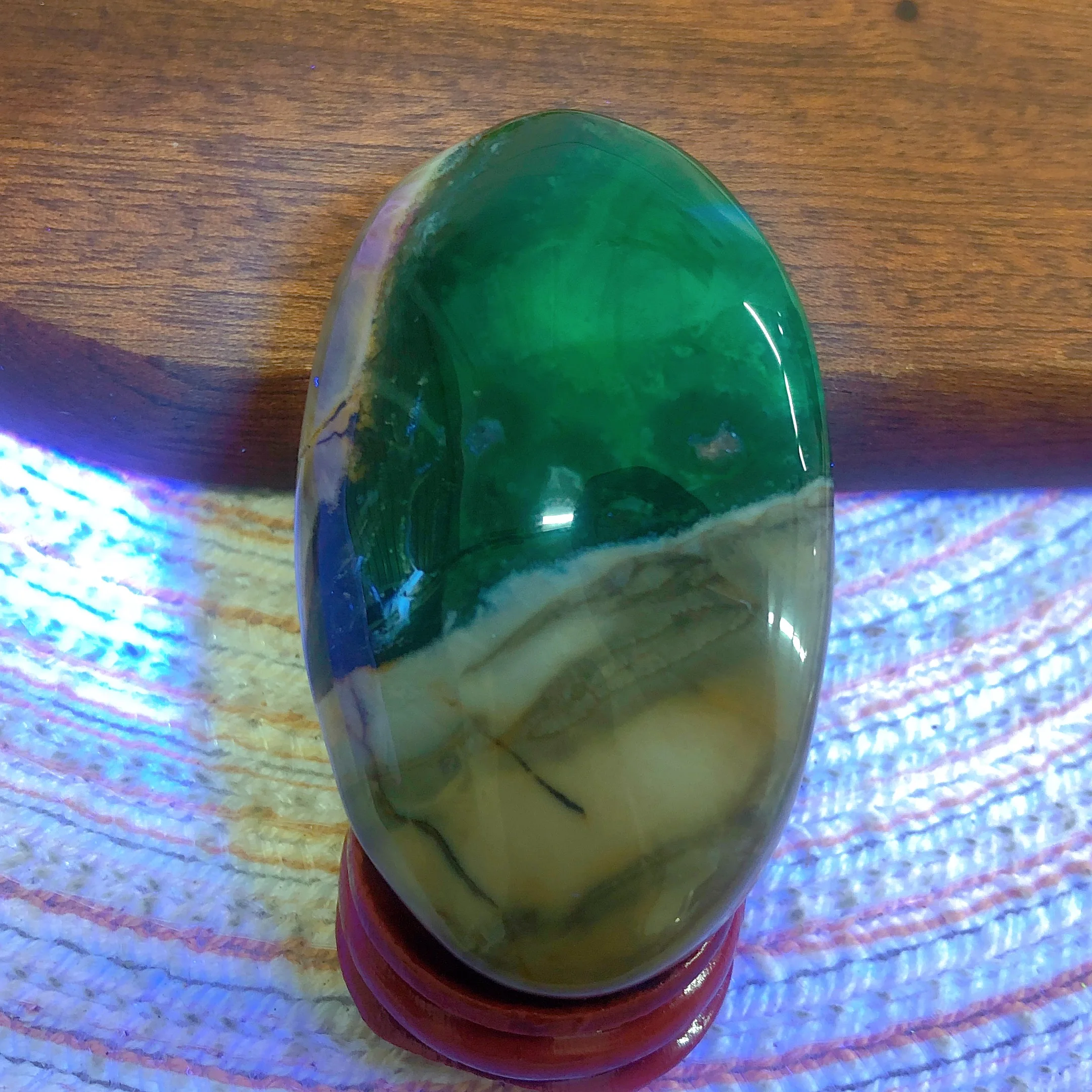 천연 크리스탈 화산 마노 야자수, 형광 페인팅 돌, 하이 퀄리티 에너지 장식, 방 장식 선물