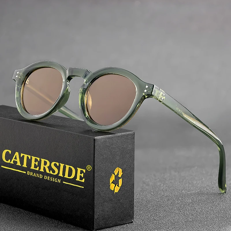 CATERSIDE Retro Runde Polarisierte Sonnenbrille Männer TR90 Hochwertige TAC Linsen Sonnenbrille Frauen Fahren Angeln Brillen UV400