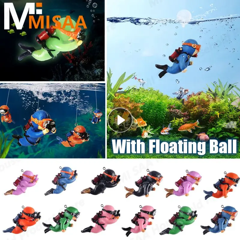 Fish Aquarium Diver Ornaments Mini Diver Simulato Floating Frogman Kawaii Figure In Miniatura Per Decorazioni Di Scena Di Acquario