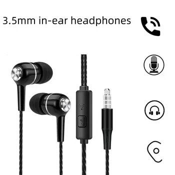 Cuffie universali cablate da 3,5 mm, auricolari stereo in-ear con microfono, cuffie HiFi portatili per musica e gaming