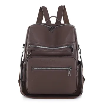 2024 New Women's PU Backpack – Large Capacity, Vintage Casual, Color-Block Design 2