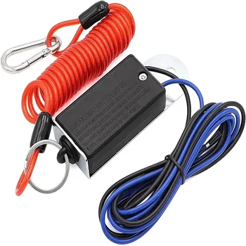 1.2m Trailer Breakaway Switch 4Ft Control kit with Coiled Cable For RV Towing Trailer Boat Caravan Camper Off-road vehicle New 1