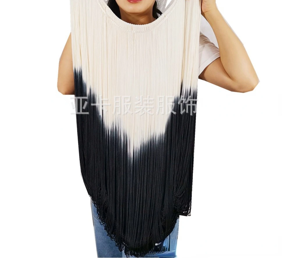 

Rayon Bicolor Moustache Latin Dance Skirt Tassel Moustache