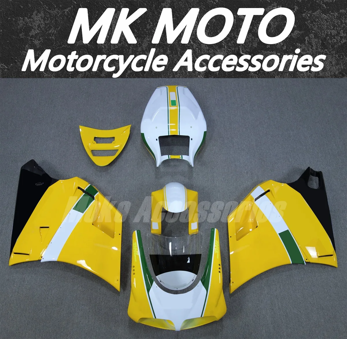 

Motorcycle Fairings Kit Fit For 748 916 996 998 Bodywork Set Abs High Quality ABS Injection New White Yellow
