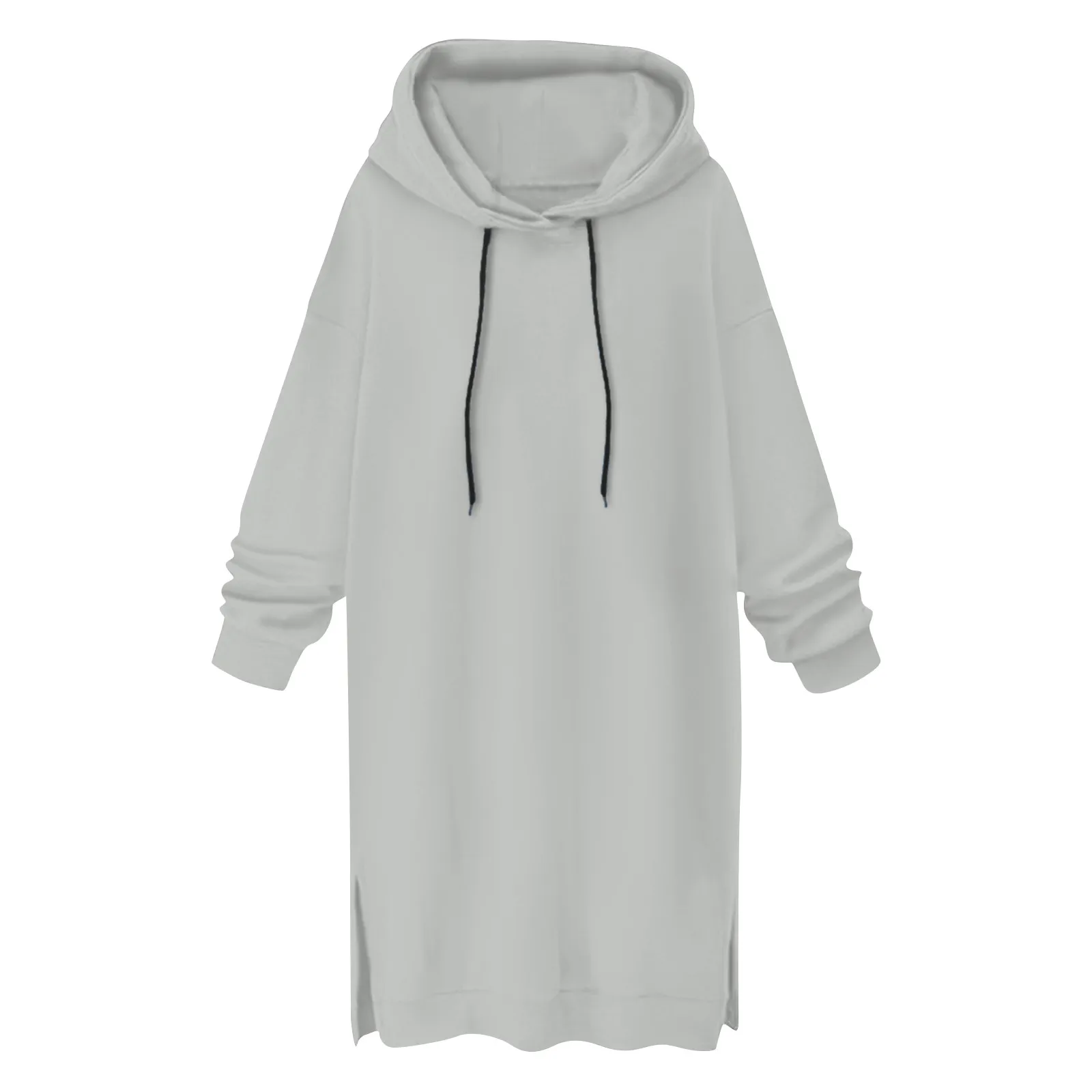 

Fashion Hoodies Ladies Hooded Pullovers Dress New Women's Dress Long Sleeved Sweatshirt Dress Casual Pure Color Sweatshirts