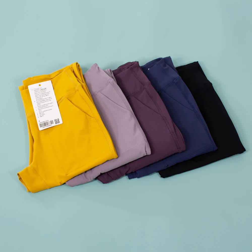 Sports Leggings Yoga Pants Female Tights Quick drying yoga clothes camping, playing ball, elastic high waist, foot binding pocket, jogging pants, women's sports fitness