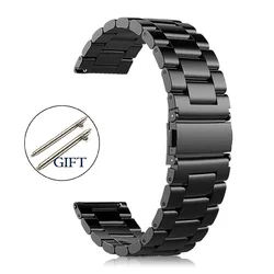 Premium Titanium & Stainless Steel Watch Strap - Elegant 20mm/22mm Wristband for 22mm (Black)