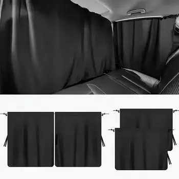 4pcs Car Privacy Curtain Set Window Shade for Travel Nap Night Camping - Detachable Simple Curtain for Vehicle Windows 1