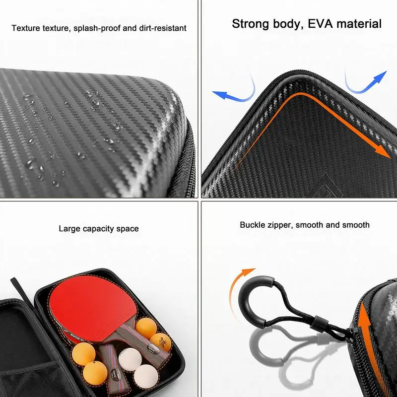 EVA 탁구 라켓 케이스, 하드 쉘 탁구 라켓 가방, 휴대용 탁구 패들 보관함, 라켓 포켓 패키지