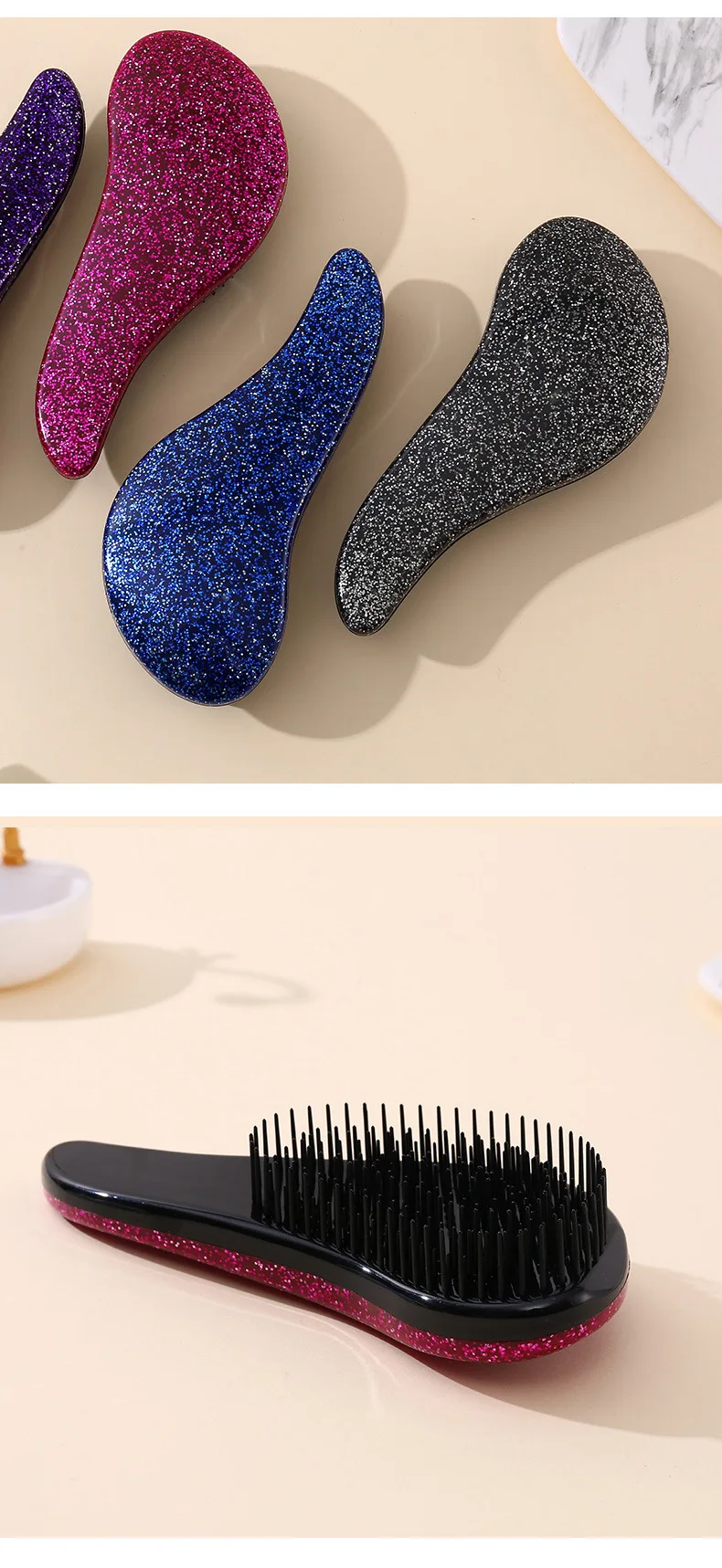 Accessoire équitation Démêlage Brosse Crinière Et Queue Cheval - Poils Ronds Doux, Poignée Ergonomique Avec Crochet - Démêlage Facile Et Soin Doux Brosse Fournival Altesse