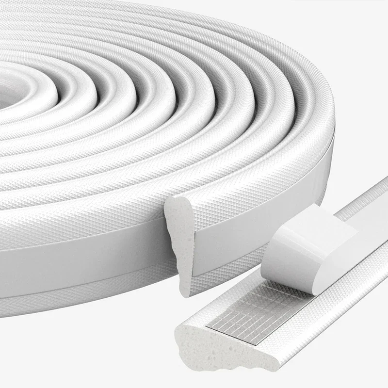 5M White Cladding Door and Window Seals wedge weather stripping seal strip Doors Gap Filler Noise Blocker Foam Tape Sealing