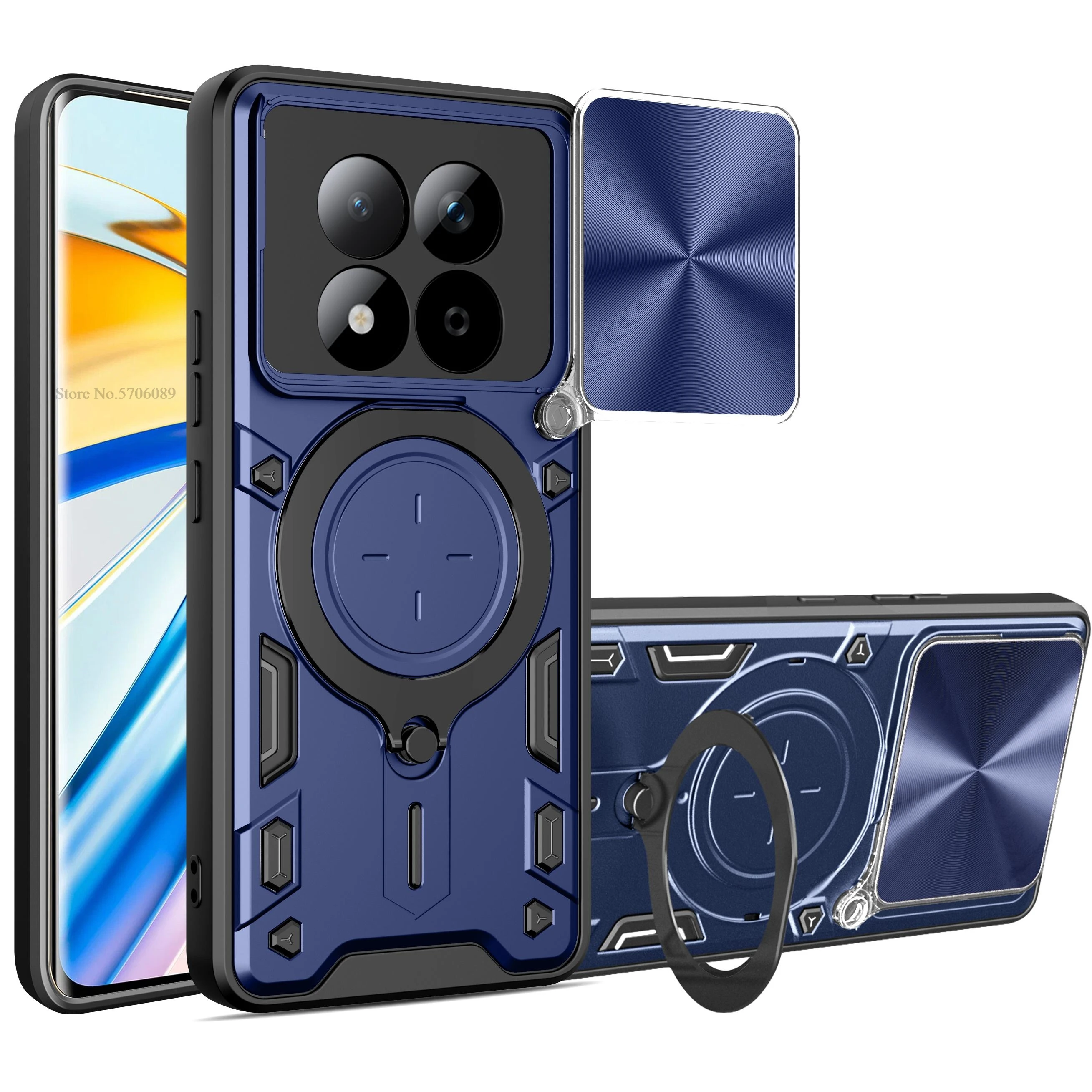 Shockproof Slide Lens Armor Phone Cover - Durable Protective Case with Coque s Etui