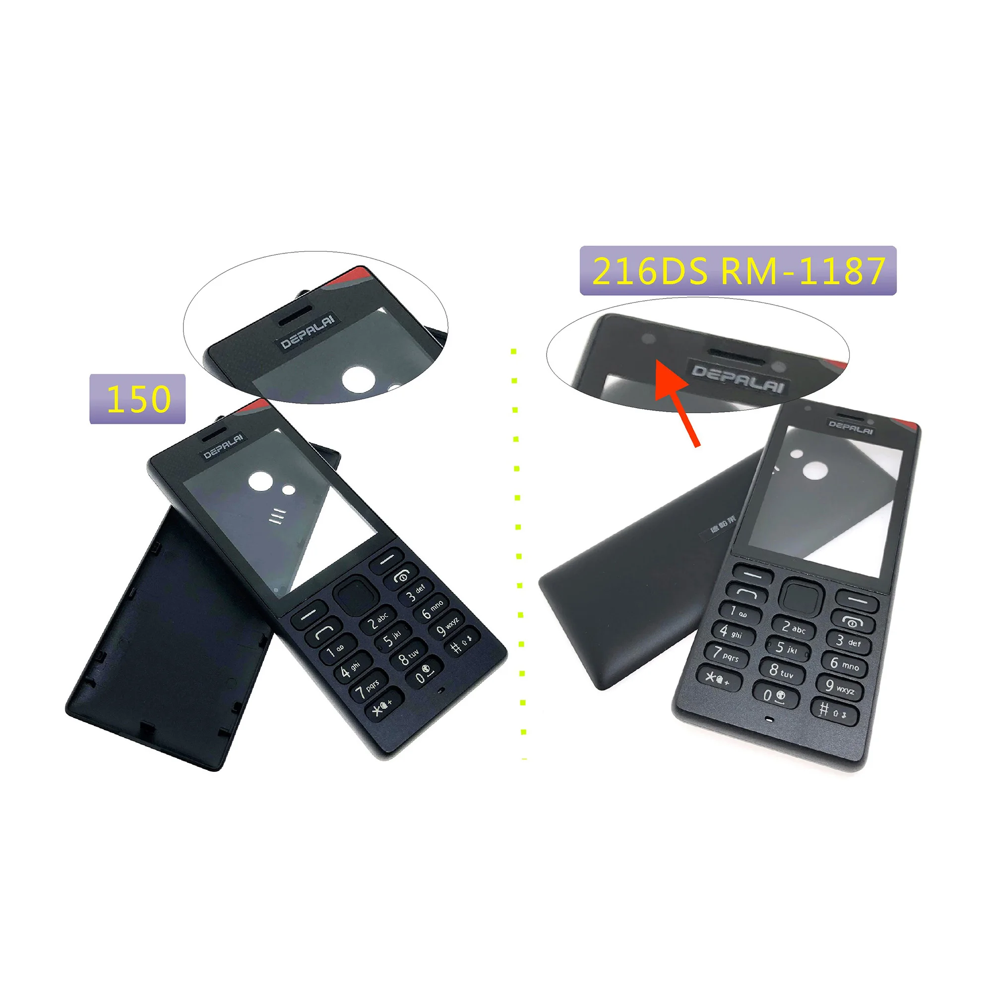 Housing For Nokia 150 Case 216 DS RM-1187 2016 Mobile Phone Cover Case Keypad High Quality images - 6