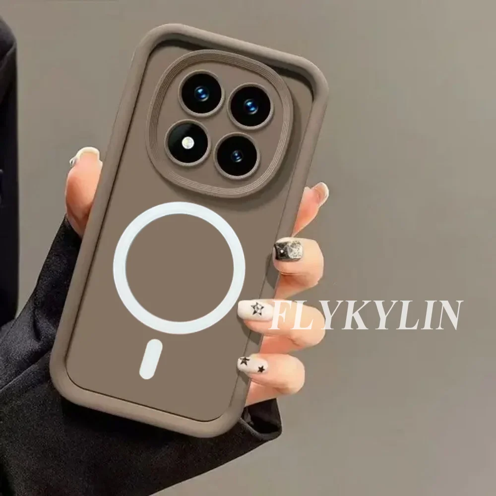 Magnetic Solid Color Soft Silicone Protective Phone Case