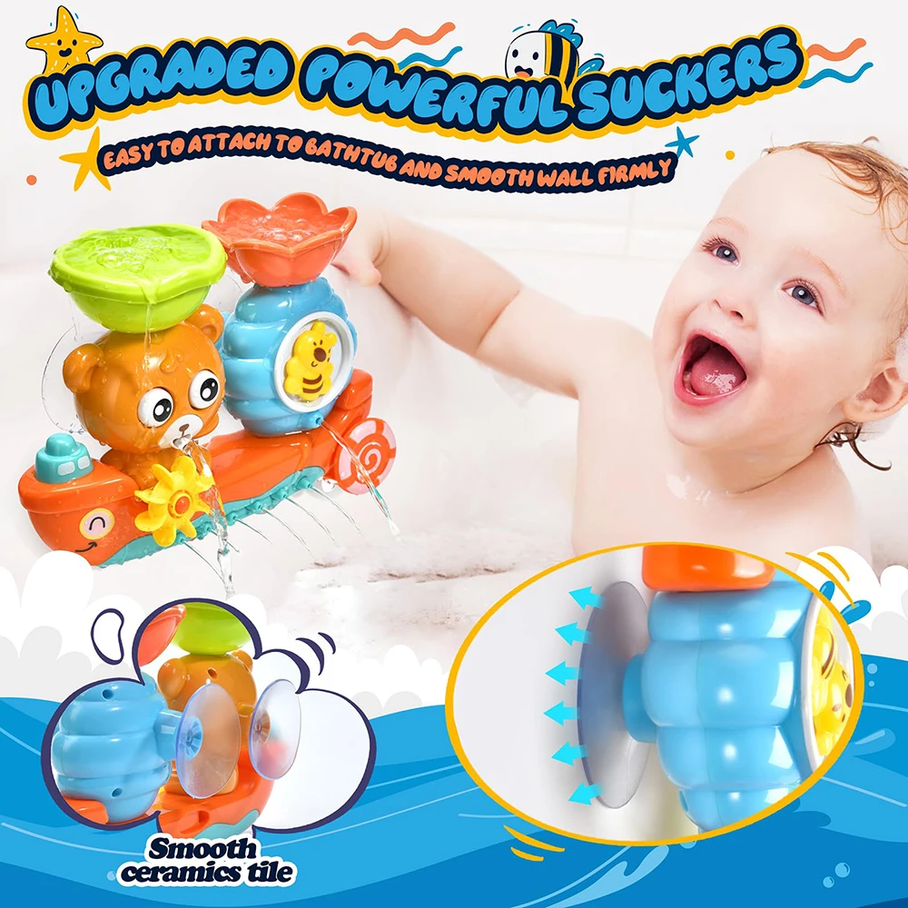 Wall Sunction Cup Track Water Games Baby Bath Toy Children Bathroom Monkey Caterpilla Bath Shower Toy for Boys Girls Kids Gifts 4