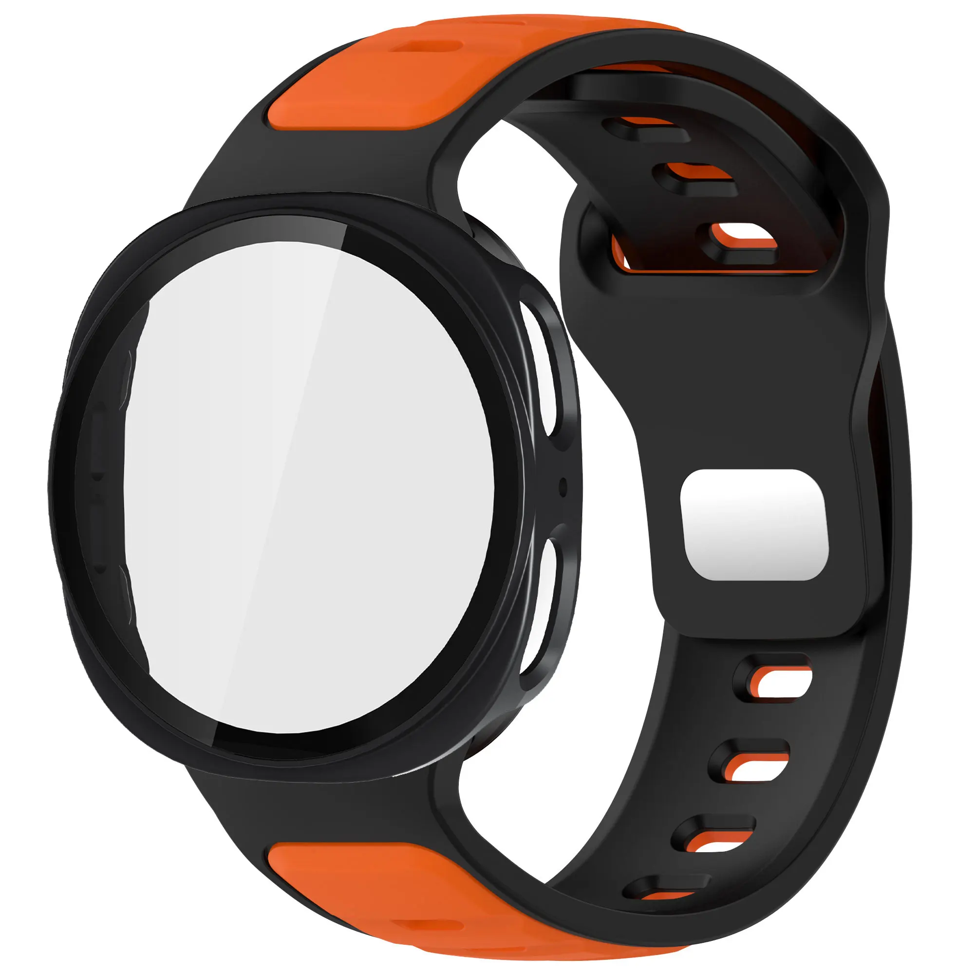 Premium Tempered Glass Protective Case with Silicone Strap