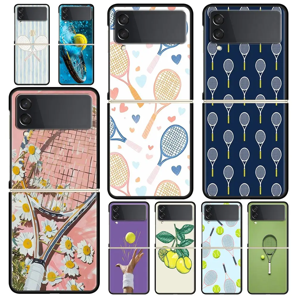 Elegant Black Tennis-Inspired Foldable Phone Case - Durable Hard Shell Cover