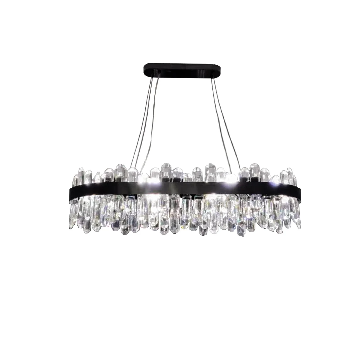 

E14 LED Art Deco Crystal Black Silver Gold Hanging Lamps Pendant Light Suspension Luminaire Lampen For Dinning Room