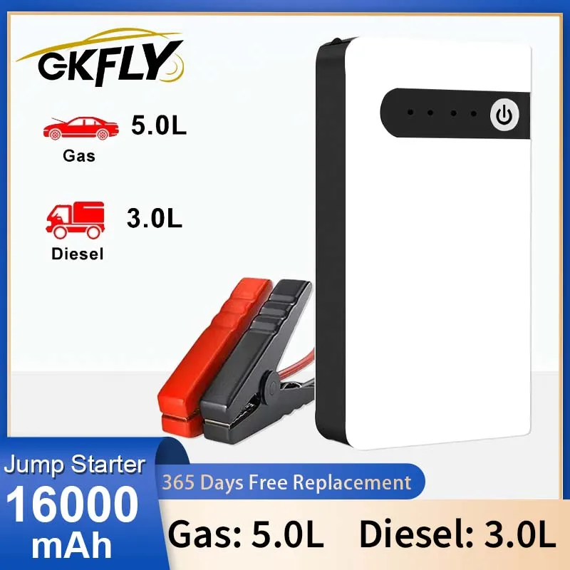 GKFLY 12V 800A Car Jump Starter Emergency Battery Booster Quick Start Power Bank LED Flashlight Charger For Phone car jump starter jump starter