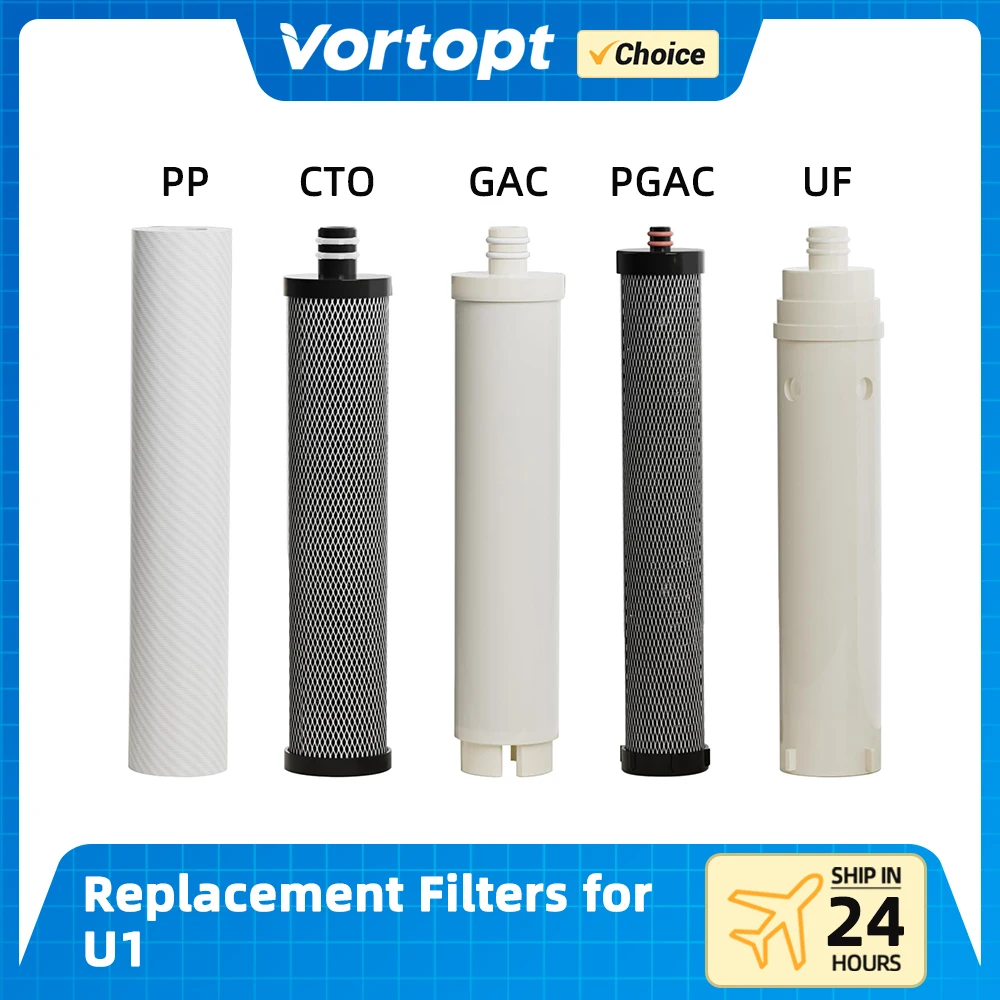 Сменный фильтр Vortopt PP/CTO/GAC/PGAC/UF, совместимый с фильтром воды U1 для раковины