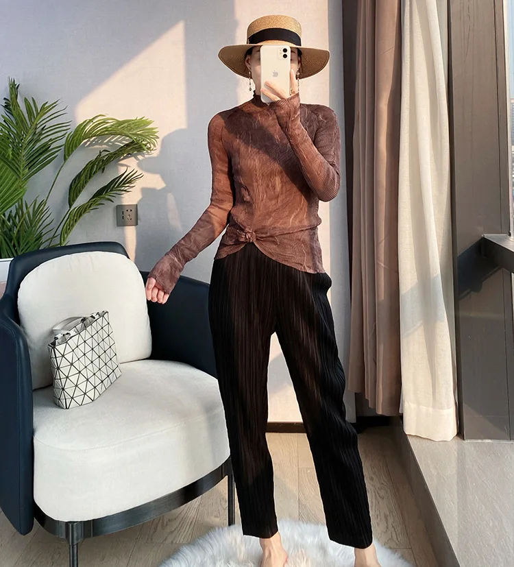 Summer Pants Women's Comfortable Casual 2024 New Loose Straight Leg Pants Wide Leg High Waist Slim Pleated Pants Fashion All-Ma