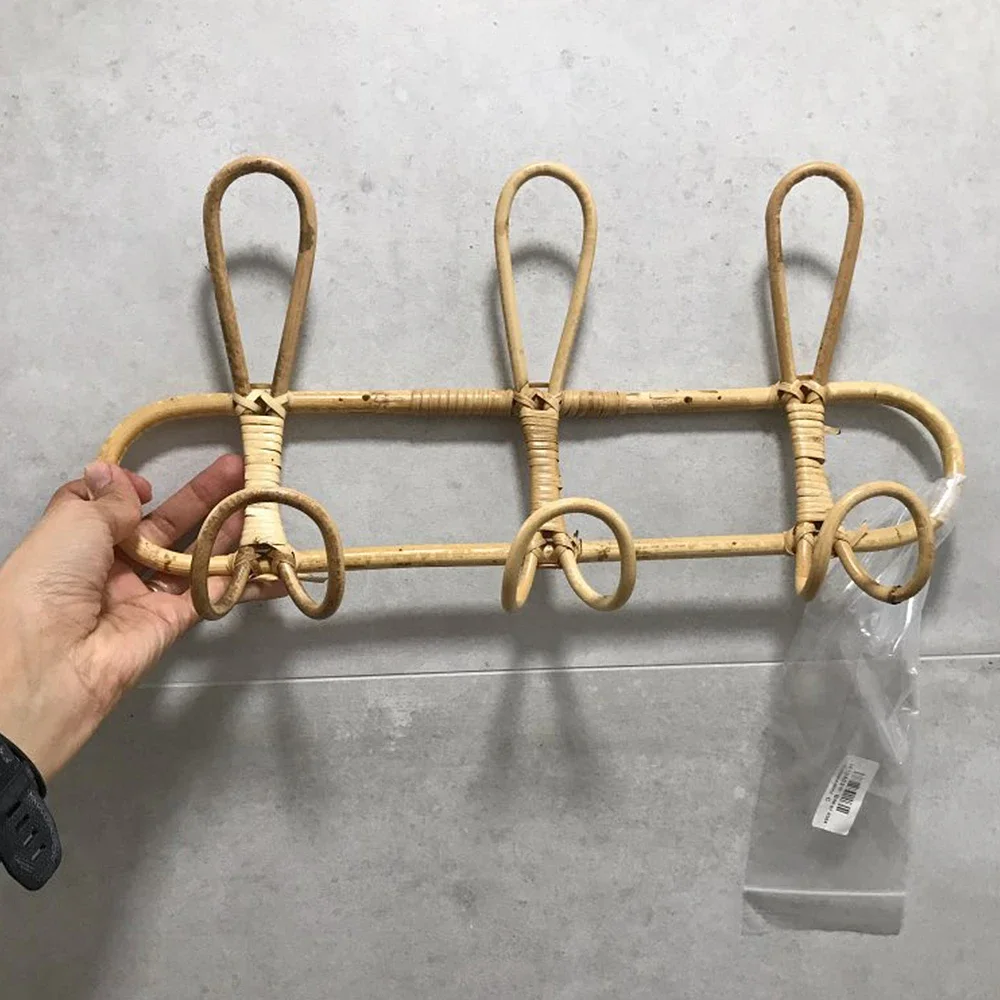 Rattan Wall Hooks Rattan Hanger Kids Garments Organizer Rack Clothes Hat Hanging Hook Kids Room Decor Hangers Clothing Storage - Image 4