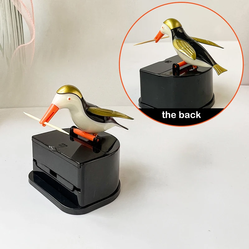 Description Picture 5 of itemCreative Funny Bird Toothpick Box Automatic Rise Home Press Type Toothpick Bucket Cute Intelligent Woodpecker Toothpick Tube