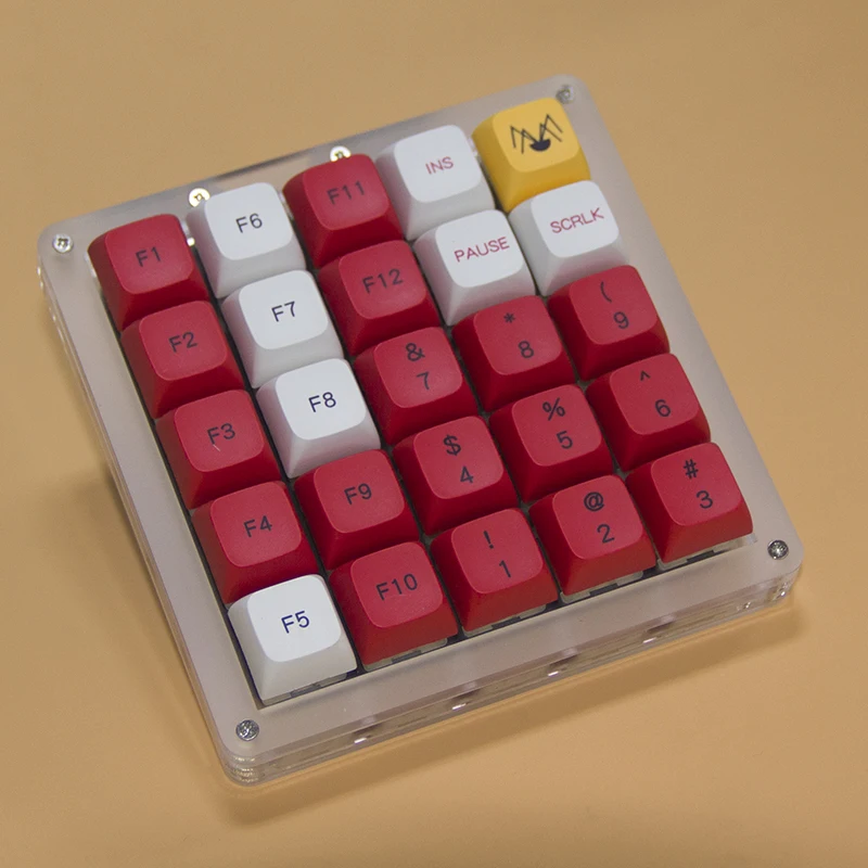 25 teclas, iluminação quente, configuração para teclado mecânico, sem teclas