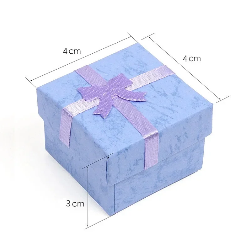 12pcs 종이 상자 보석 포장 상자 멀티 컬러 귀걸이 반지 상자 보석 선물 홀더 4*4*3CM 도매