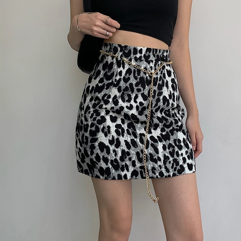 JMPRS Chiffon Women Leopard Mini Skirt Summer High Waist A Line Korean Female Skirt Casual Fashion Khaki Black Faldas New nike tennis skirt