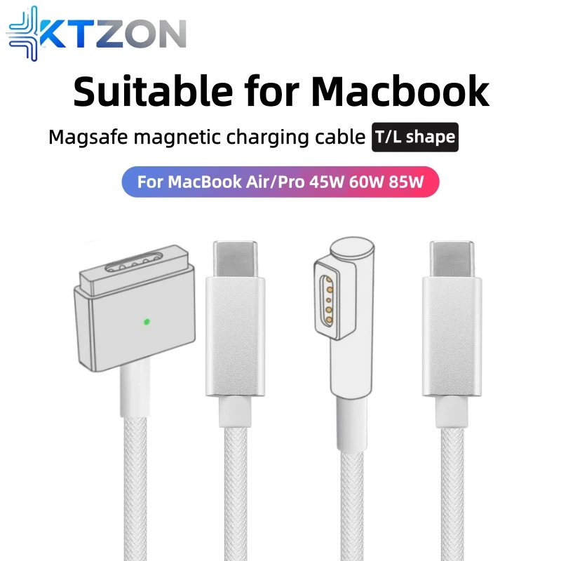 MagSafe charging cable connected to MacBook