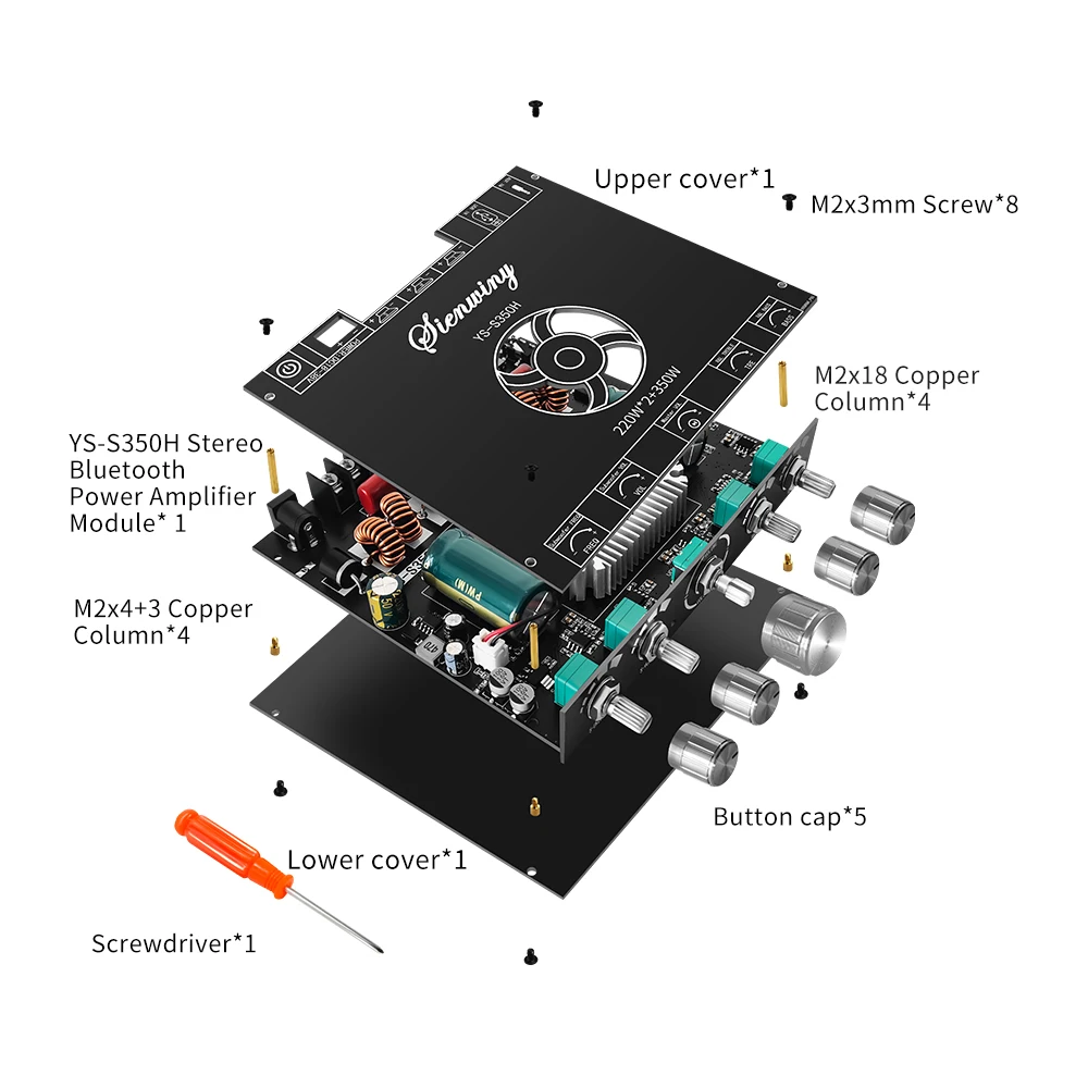 EGOLDEN YS-S350H 2.1 channel TPA3255 Bluetooth power amplifier module subwoofer 220W * 2+350W super 749 8E