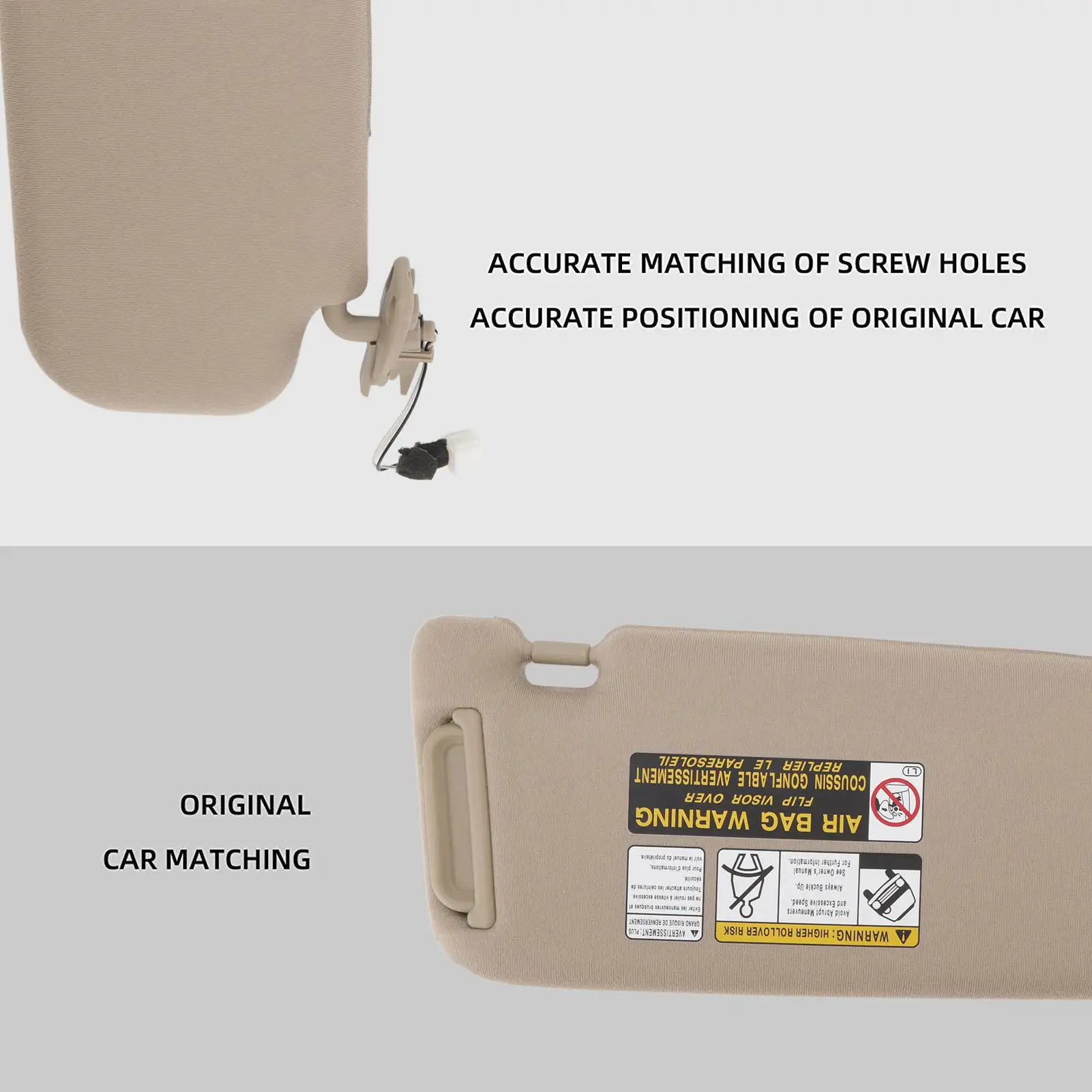 Car Sun Visor w/ Makeup Mirror for Hyundai Sonata 06-08 - 852013K010QD Replacement