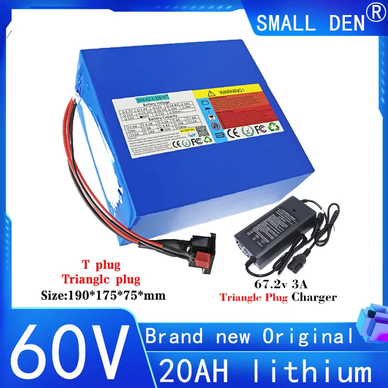 

New Original 60V 20Ah 21700 Lithium Battery Pack 16S4P 2000W High Power Electric Bicycle Scooter Motorcycle EU/USA Duty Free
