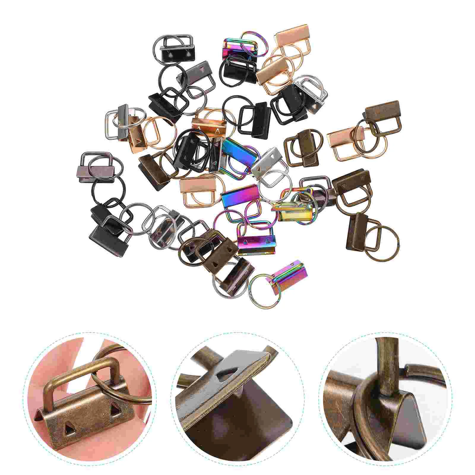 

36 Pcs Keychain Luggage Tail Clip Metal Ribbon Ends Buckles DIY Handbag Strap Jewelry Fasteners Clasp Supplies Clips Clasps