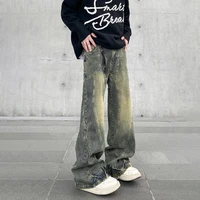 Vintage Flared Jeans Men Wide Leg Baggy Trousers Autumn New Streetwear Fashion Distressed Original Street Y2k Denim Pants Winter 1